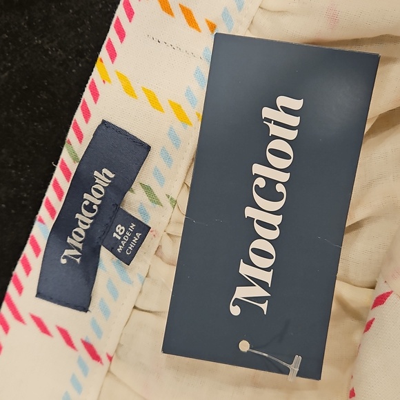 💕MODCLOTH💕 Creative Direction A-Line Skirt ~ White Stripes 18 NWT - Picture 8 of 13